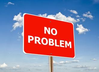 Mock Road Sign, with the words NO PROBLEM